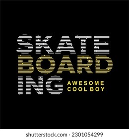 typography design vectors A black background with the words skateboarding on it