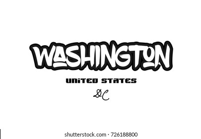 Typography Design Washington Dc City Text Stock Vector (Royalty Free ...