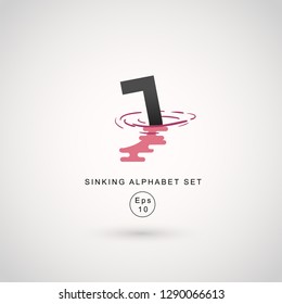 Typography design with water ripple effect isolated on white background : Vector Illustration