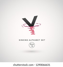 Typography design with water ripple effect isolated on white background : Vector Illustration