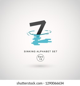 Typography design with water ripple effect isolated on white background : Vector Illustration