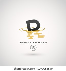 Typography design with water ripple effect isolated on white background : Vector Illustration
