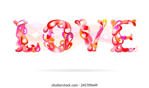 Typography design / the word "love" 