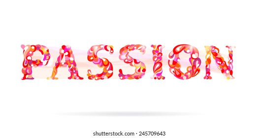 Typography design / the word "passion"