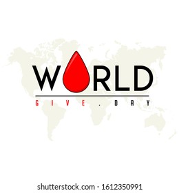 Typography design for World Give Day vector Illustration