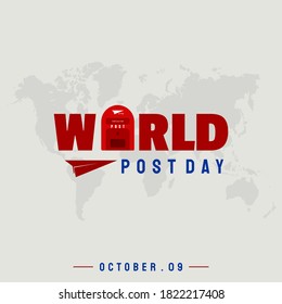 Typography design of World Post Day vector illustration. Good Template for Post day design.