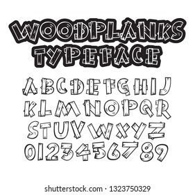 Typography designed using wood planks