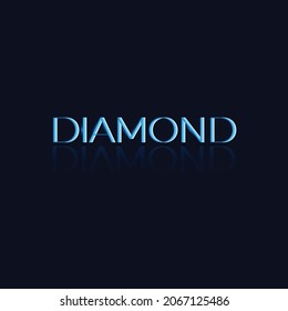 typography diamond with shadow under the text. modern and luxurious.