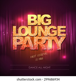 Typography Disco background. Big lounge party