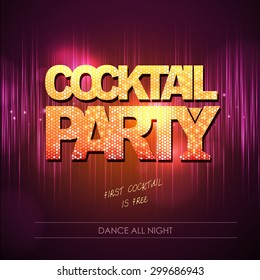 Typography Disco background. Cocktail party