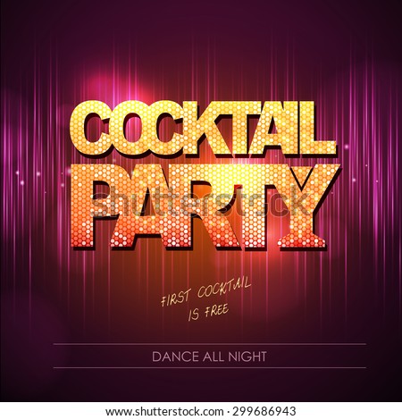 Typography Disco background. Cocktail party