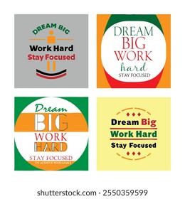 The typography displays the motivational phrase "Dream Big, Work Hard" in a hand-lettered, script font. The text is placed on a textured, warm-toned background, creating a visually appealing.