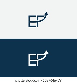 Typography EF grow lettering logo icon, unique concept for your company, - Vector

