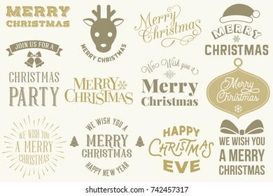 typography and elements for merry Christmas