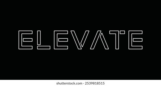 Tipografia Elevar, Line Art Elevar Texto Logo Design.