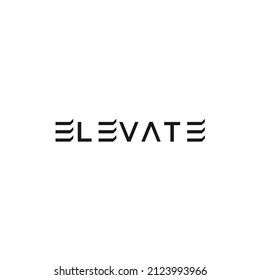 Typography Elevate, Simple Elevate Text Logo Design Inspiration