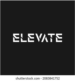 Typography Elevate Text Logo Design Stock Vector (Royalty Free ...
