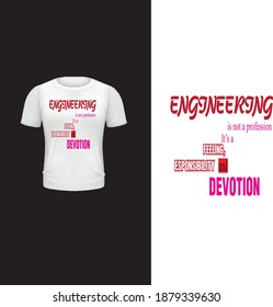 Typography engineer t shirt design.