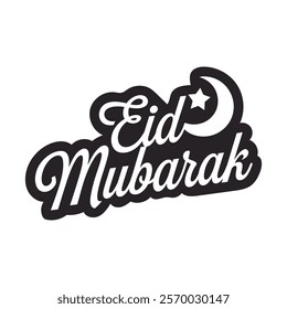 Typography English, Arabic Eid Mubarak Banner Design