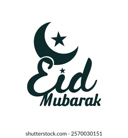 Typography English, Arabic Eid Mubarak Banner Design