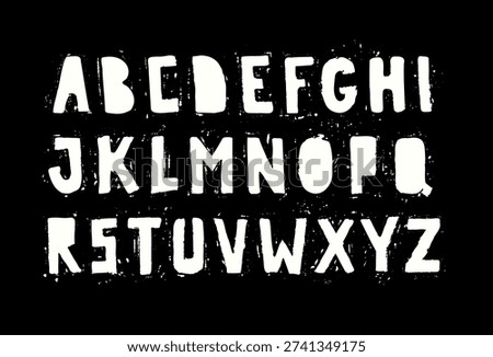 Typography english font with scribble alphabet. Alphabet letterpress graffiti and font stamp rough with spray condensed splash. Brush urban ink and letter vintage paint with texture grunge.