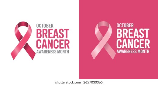 Typografie auf Englisch ( pink October ) ,Vektorgrafik 
Monat der Aufklärung über Brustkrebs