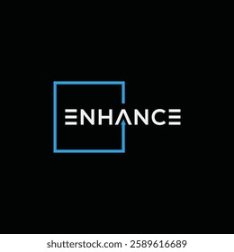 typography enhance logo design, square graphic vector
