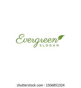 typography evergreen vector logo design
