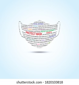 Typography Face Mask Vector Design