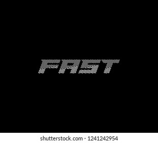 Typography FAST letter abstract pattern race flag monogram logotype