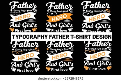 Typography Father Day T-shirt Design Bundle 