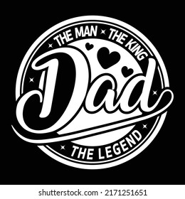 Typography Father and Papa t-shirt design, ribbon element, vector graphic