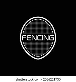 typography fencing with face cover icon. simple and simple. can be used as a logo.