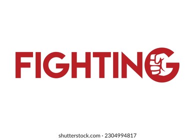 typography of FIGHTING word concept. Very suitable in various business purposes, also for icon, symbol and many more.