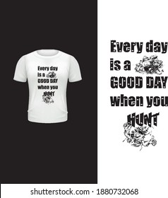 Typography fish hunter t shirt design.