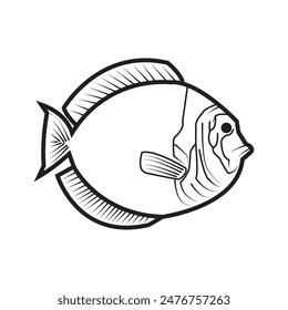 Tipografía de Ilustración vectorial de pescado con espuma negra