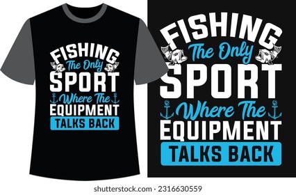 Typografie Fishing T-Shirt Design. Vectordesign beim Angeln.
