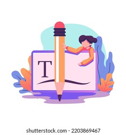 Typography flat style  illustration design