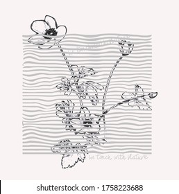 Typography flowers slogan for t shirt printing design