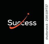 typography font success logo design vector