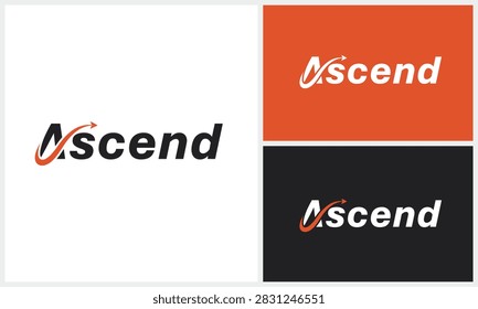 Typography font text ascend, word mark text ascend logo design