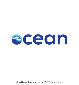 Texto de fuente de tipografía Ocean Logo Diseño gráfico Vector Icono Concepto