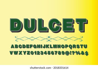 Fuentes de tipografía. Diseños vectoriales de letras clásicas. ilustración vectorial estilo gradiente amarillo y verde. Letra elegante del alfabeto