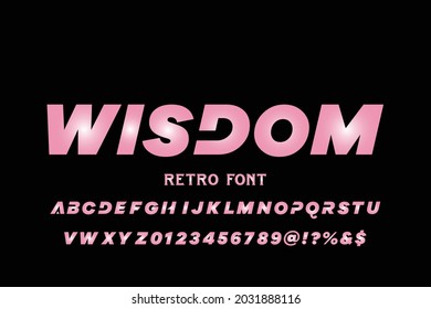 Typografie-Schriftarten. Klassische Buchstaben, Vektorgrafiken. Vektorgrafik rosa und schwarz. Elegante Schriftart