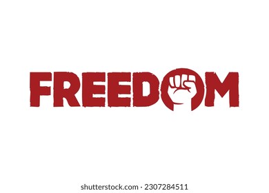 Typography of FREEDOM word concept. Very suitable in various business purposes, also for icon, symbol and many more.