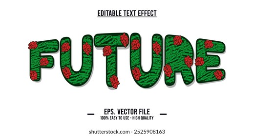 typography future word art illustration, editable text effect