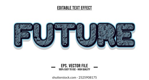 Typografie zukünftige Word Art Illustration, editierbarer Texteffekt