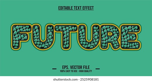 Ilustración futura del arte de la palabra, efecto editable del texto