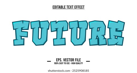 Ilustración futura del arte de la palabra, efecto editable del texto