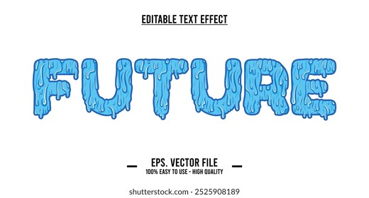 typography future word art illustration, editable text effect